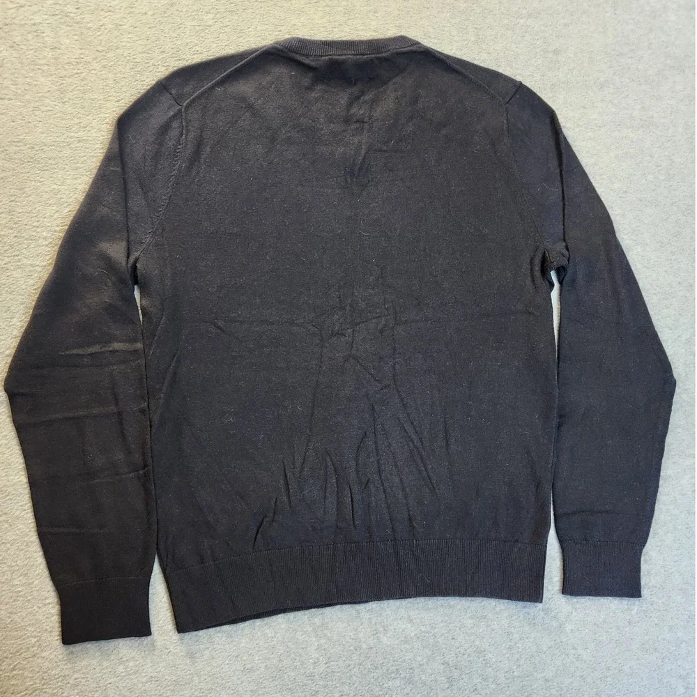 Banana Republic Luxe‎ Yarn Sweater Mens M Navy V Neck Cotton Silk Cashmere
